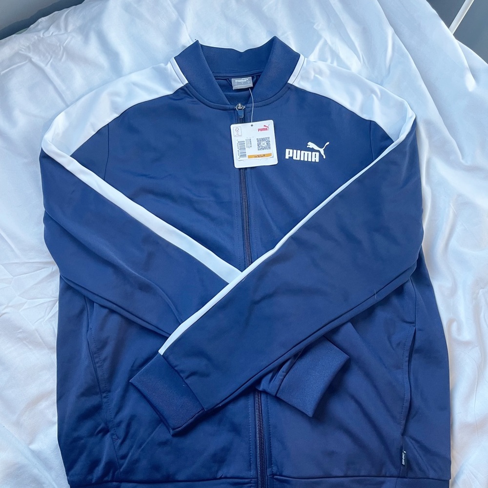 PUMA Women’s Tricot Zip Front Jacket / Small / Peacoat -Puma White